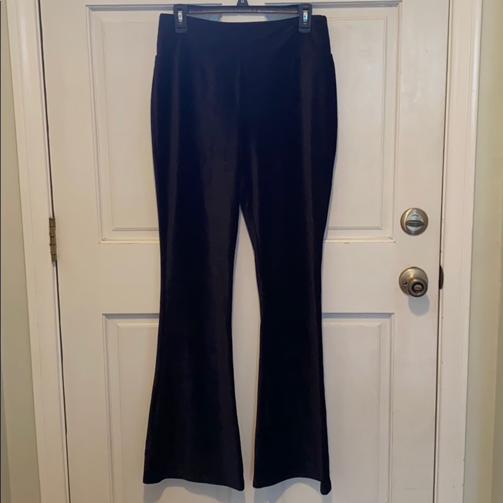 Long black Velvet Flare Pants
